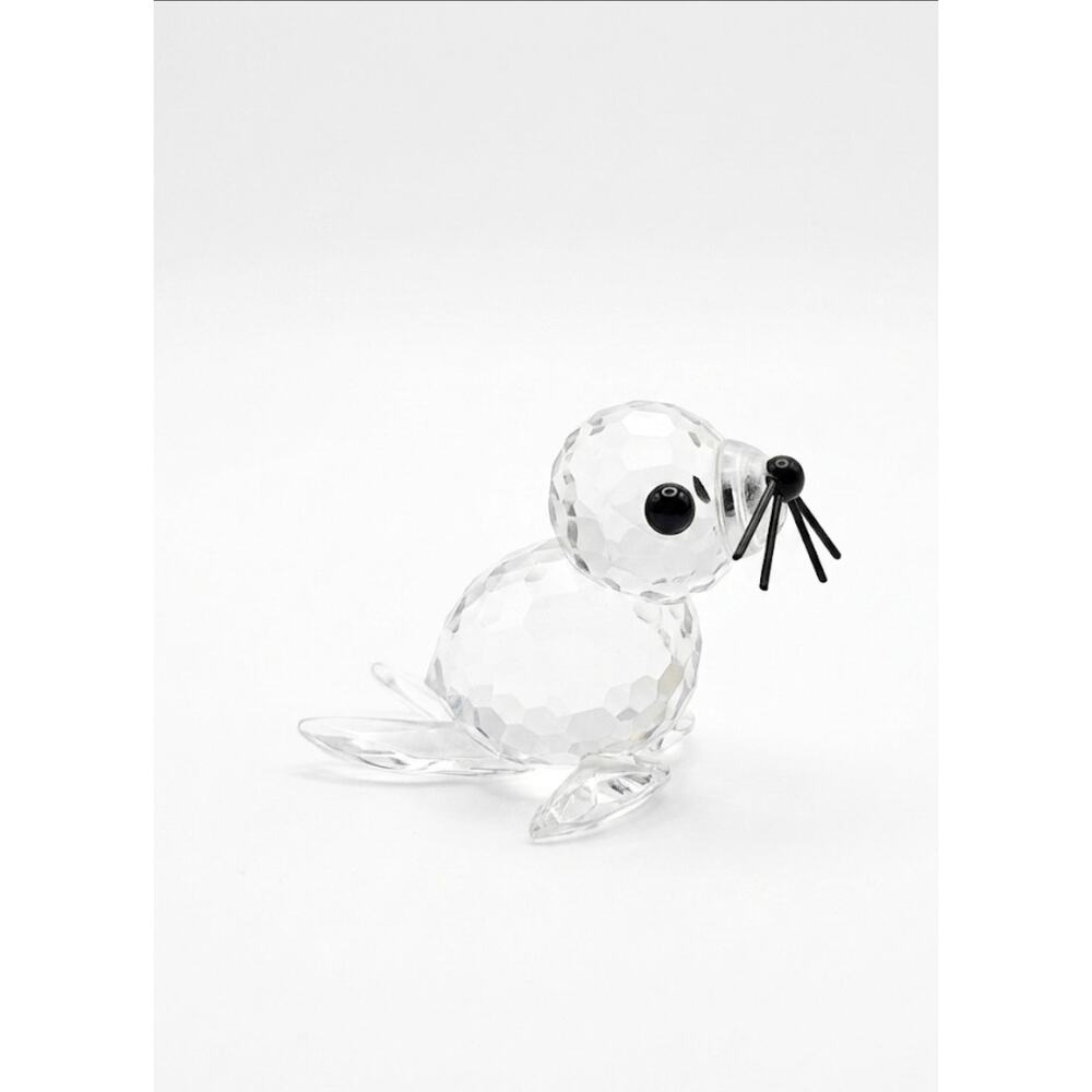 Swarovski Crystal Miniature Baby Seal Figurine Retired Whiskers 7663NR46 No Box